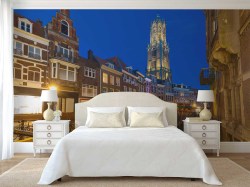 Slaapkamer fotobehang Utrecht at night